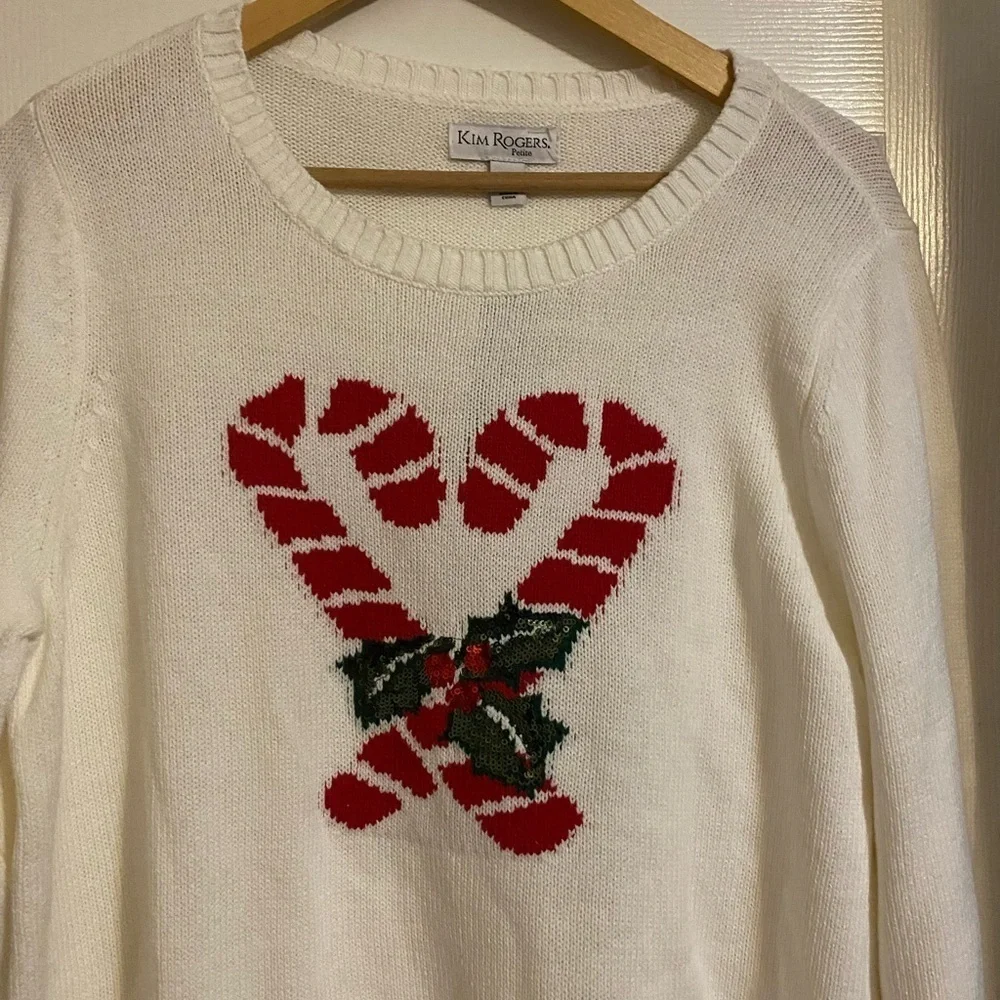NWT Candy Cane Sweater - Petite Large